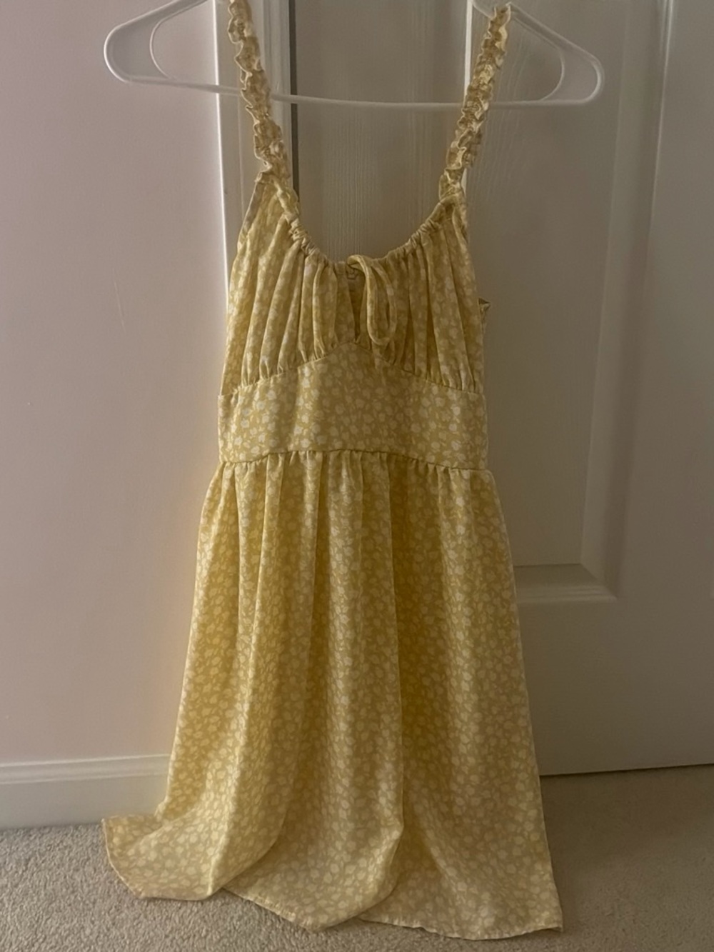Yellow Floral Sundress - Soft Tiered Straps
